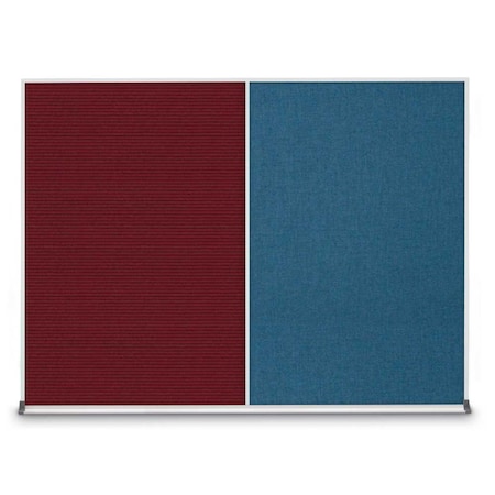 United Visual Products Triple Door Radius Corkboard, 96"X48", S UV8006-SATIN-BLACK